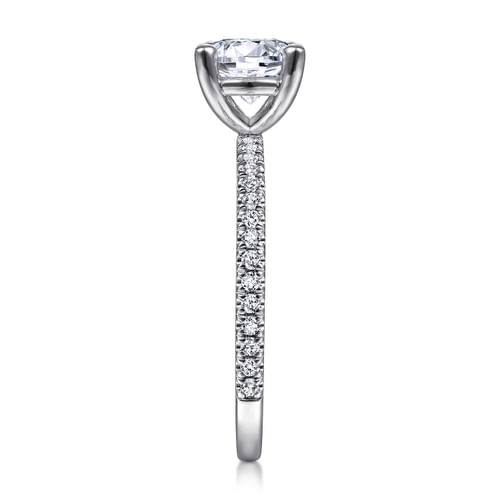 14K White Gold Round Diamond Engagement Ring