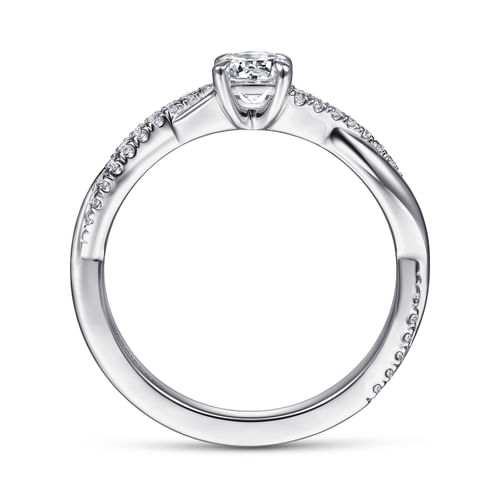 14K White Gold Round Diamond Engagement Ring