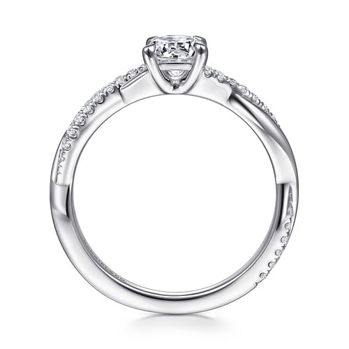 14K White Gold Round Diamond Engagement Ring