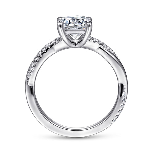 14K White Gold Round Diamond Engagement Ring