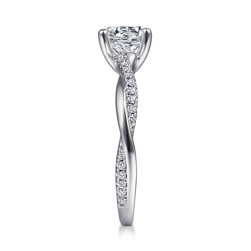 14K White Gold Round Diamond Engagement Ring