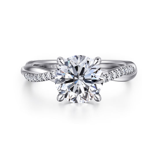 Gabriel - 14K White Gold Round Diamond Engagement Ring