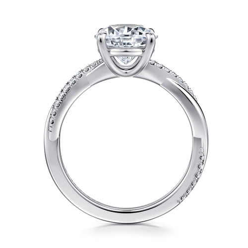14K White Gold Round Diamond Engagement Ring
