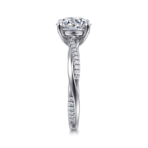 14K White Gold Round Diamond Engagement Ring