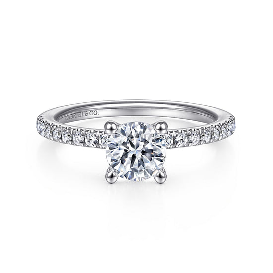 Gabriel - 14K White Gold Round Diamond Engagement Ring