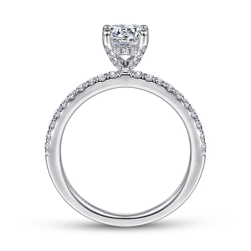 14K White Gold Round Diamond Engagement Ring