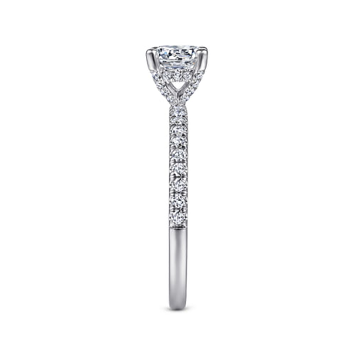 14K White Gold Round Diamond Engagement Ring