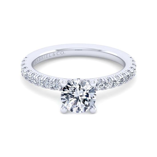 Gabriel - 14K White Gold Round Diamond Engagement Ring