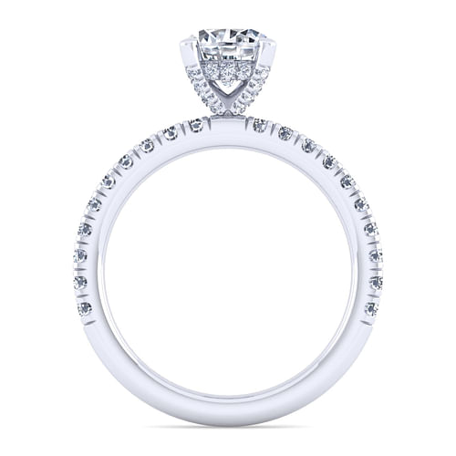 14K White Gold Round Diamond Engagement Ring