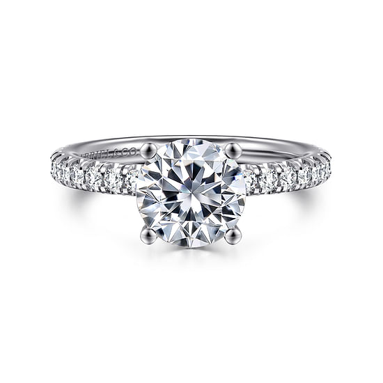 Gabriel - 14K White Gold Round Diamond Engagement Ring