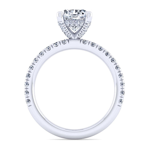 14K White Gold Round Diamond Engagement Ring