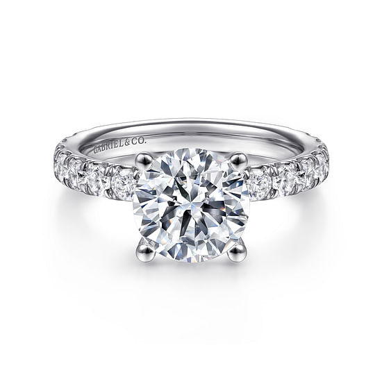 Gabriel - 14K White Gold Round Diamond Engagement Ring