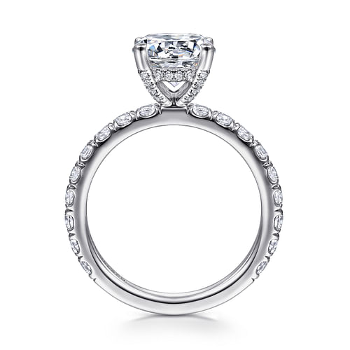 14K White Gold Round Diamond Engagement Ring