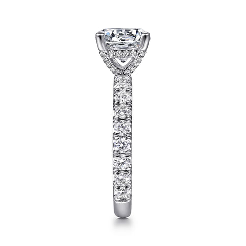 14K White Gold Round Diamond Engagement Ring