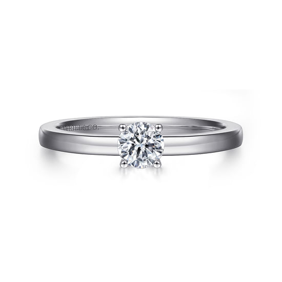 Gabriel - 14K White Gold Round Diamond Engagement Ring
