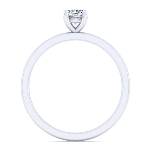 14K White Gold Round Diamond Engagement Ring
