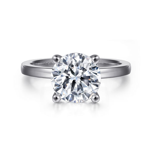14K White Gold Round Diamond Engagement Ring