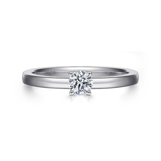 Gabriel - 14K White Gold Round Diamond Engagement Ring