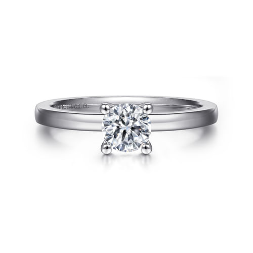 14K White Gold Round Diamond Engagement Ring