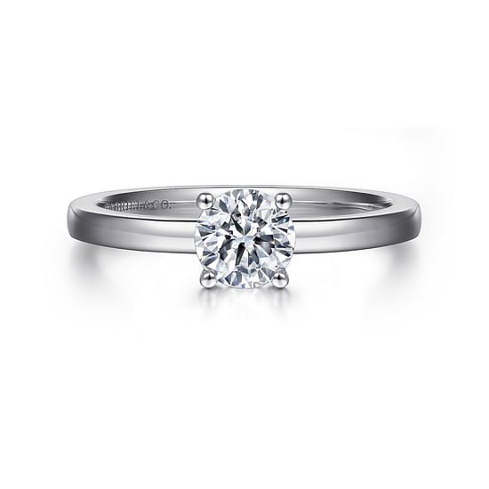 Gabriel - 14K White Gold Round Diamond Engagement Ring