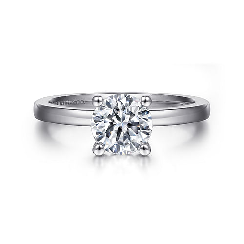 14K White Gold Round Diamond Engagement Ring