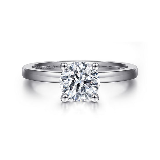 Gabriel - 14K White Gold Round Diamond Engagement Ring