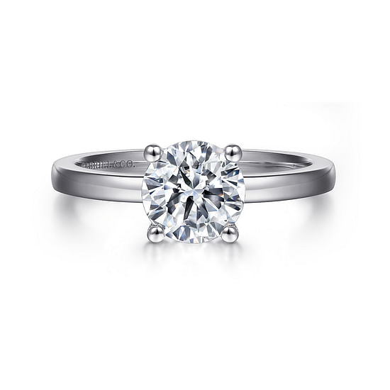 Gabriel - 14K White Gold Round Diamond Engagement Ring