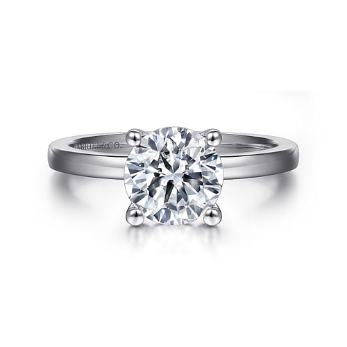 14K White Gold Round Diamond Engagement Ring