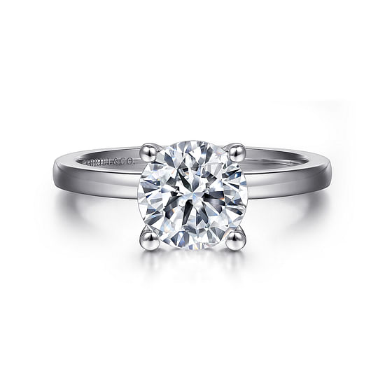 Gabriel - 14K White Gold Round Diamond Engagement Ring