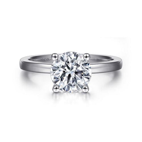 14K White Gold Round Diamond Engagement Ring