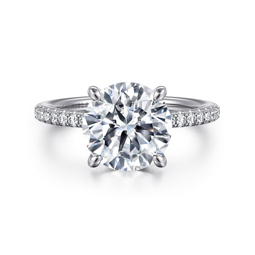 14K White Gold Round Diamond Engagement Ring
