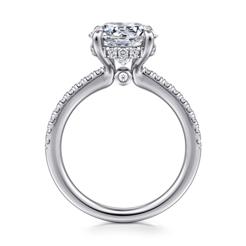 14K White Gold Round Diamond Engagement Ring