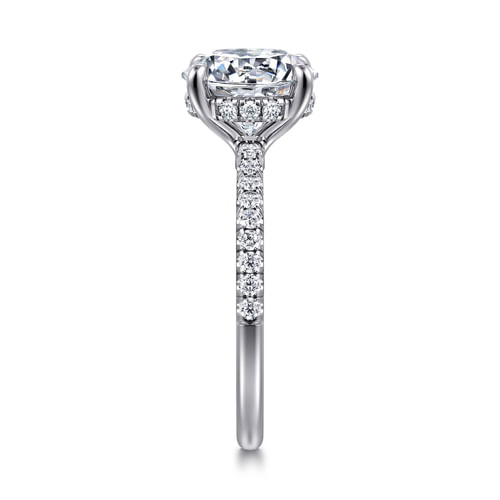 14K White Gold Round Diamond Engagement Ring