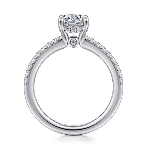 14K White Gold Round Diamond Engagement Ring