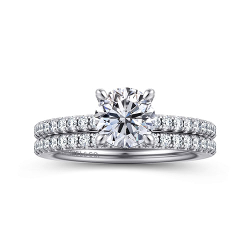14K White Gold Round Diamond Engagement Ring