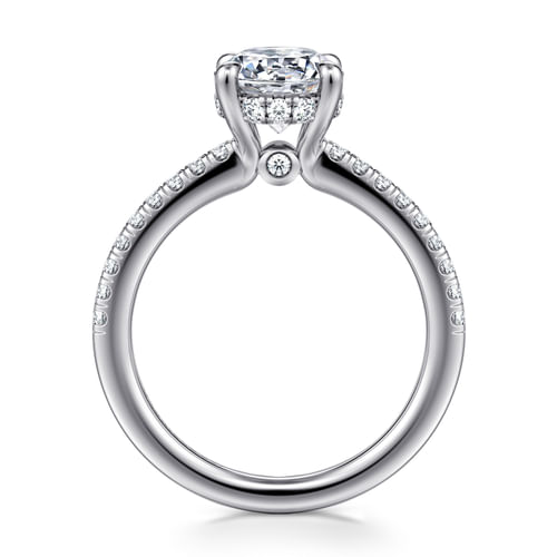 14K White Gold Round Diamond Engagement Ring