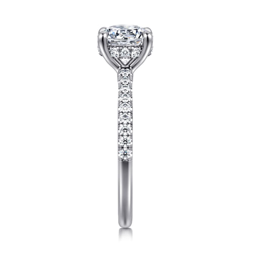 14K White Gold Round Diamond Engagement Ring