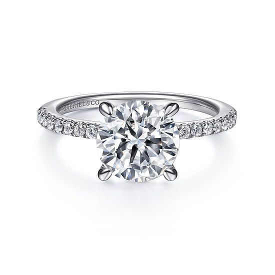 Gabriel - 14K White Gold Round Diamond Engagement Ring
