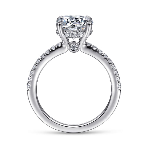 14K White Gold Round Diamond Engagement Ring
