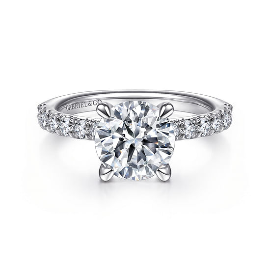 Gabriel - 14K White Gold Round Diamond Engagement Ring