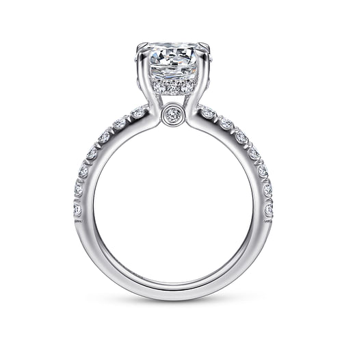 14K White Gold Round Diamond Engagement Ring