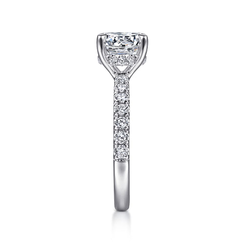 14K White Gold Round Diamond Engagement Ring