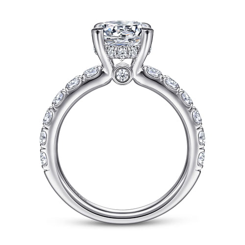 14K White Gold Round Diamond Engagement Ring