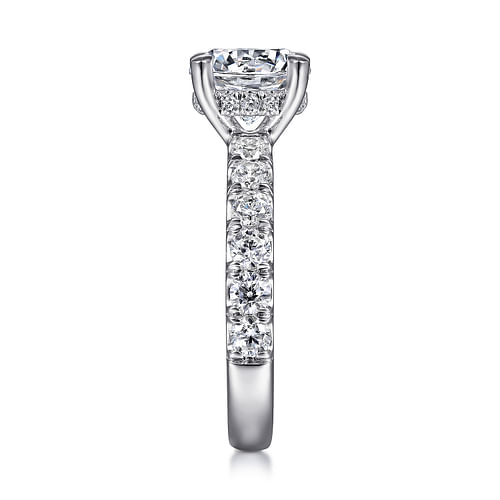 14K White Gold Round Diamond Engagement Ring