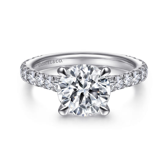 Gabriel - 14K White Gold Round Diamond Engagement Ring