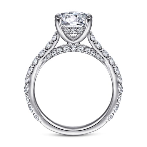 14K White Gold Round Diamond Engagement Ring