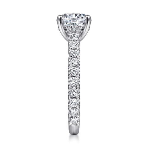 14K White Gold Round Diamond Engagement Ring