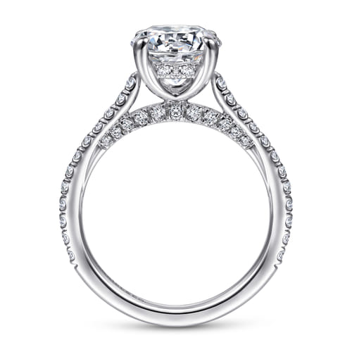 14K White Gold Round Diamond Engagement Ring