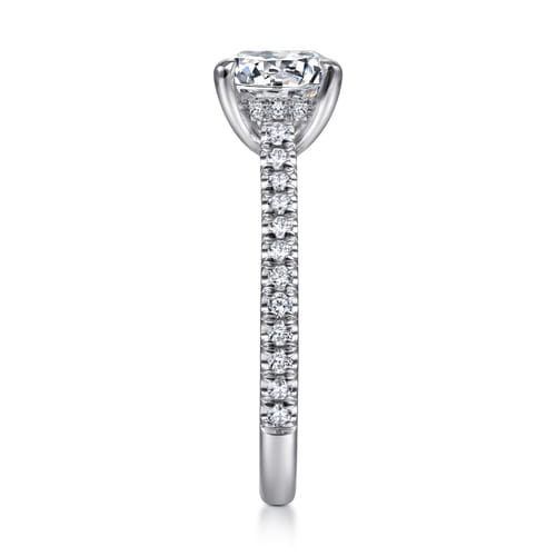 14K White Gold Round Diamond Engagement Ring