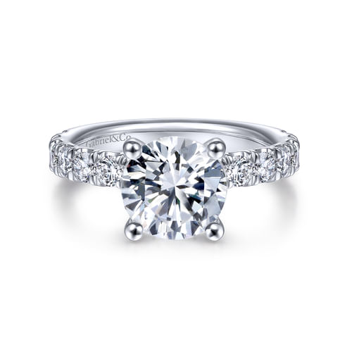 14K White Gold Round Diamond Engagement Ring